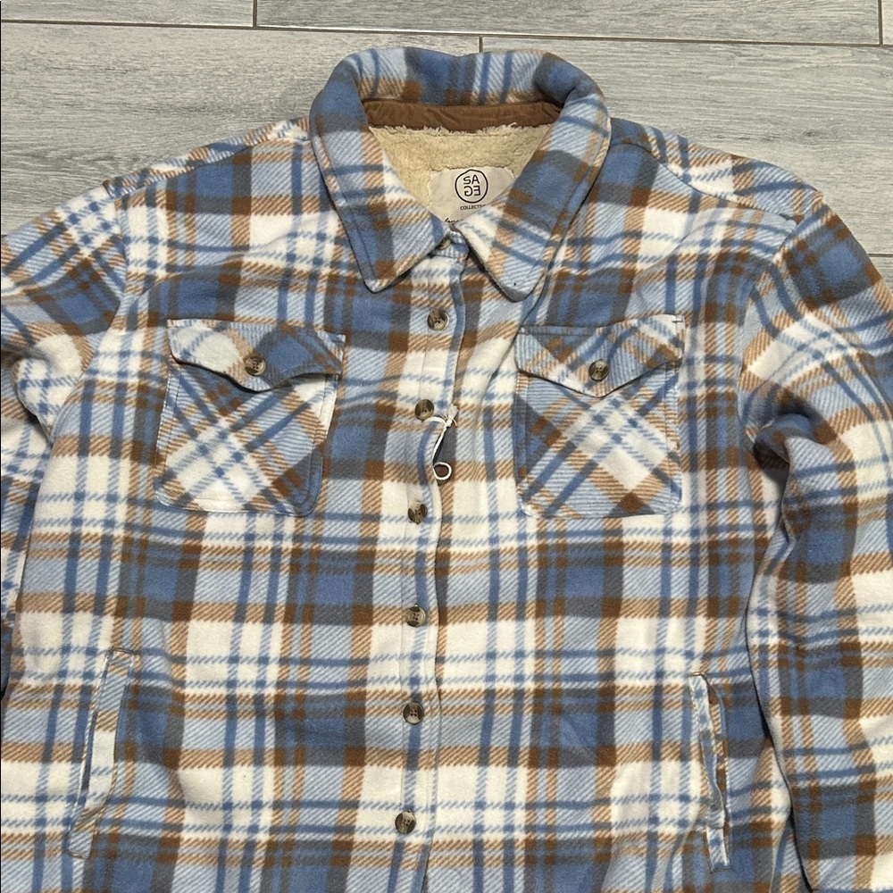 Cascade Collective Blue and Brown Plaid Shirt